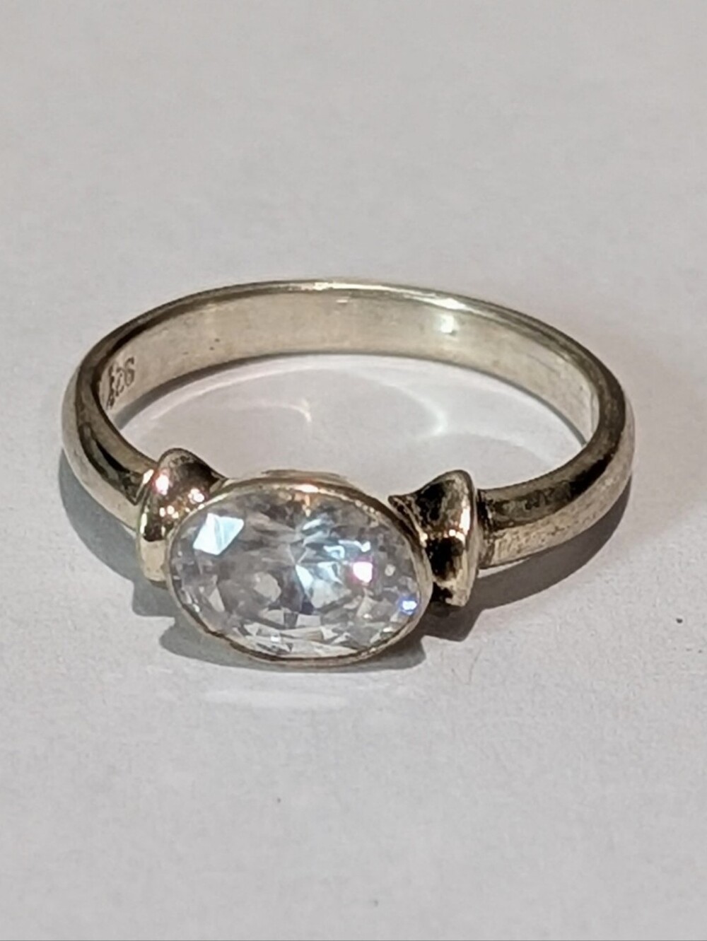 Genuine Natural 2ct Pale Blue Colorless Aquamarine Sterling Silver Sz 5.75 Ring